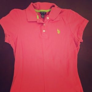 Women's U.S. Polo Size Medium Pink Polo Green Logo